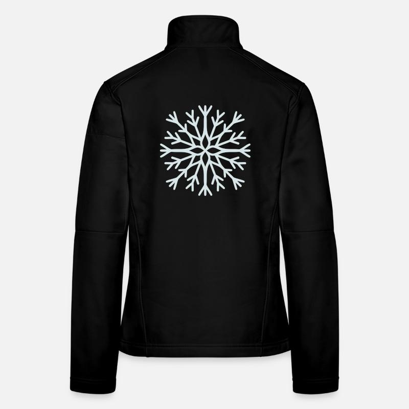 Flocon de neige géométrique glacé Veste en tissu softshell Femme