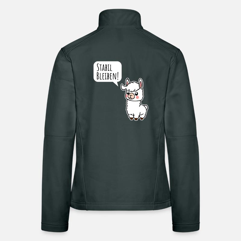 Le petit lama reste stable ! Reste stable aussi ! Veste en tissu softshell Femme