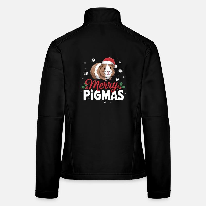 Joyeux Pigmas Noël drôle de cochon d’Inde Veste en tissu softshell Femme