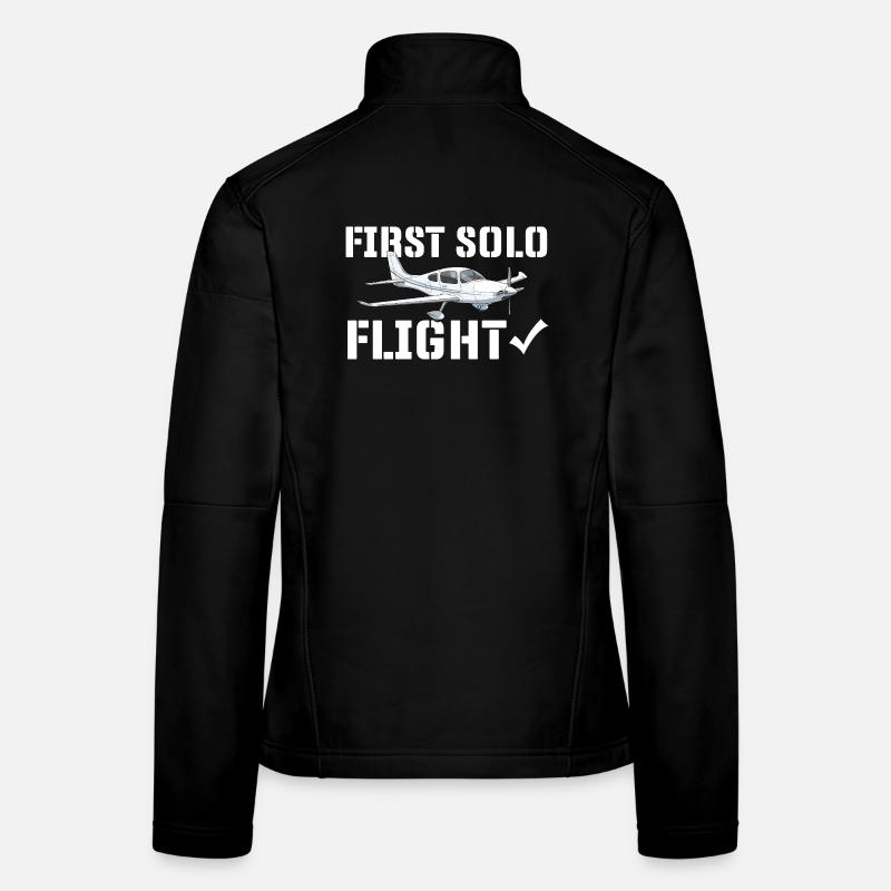 Erster Solo-Flug Humor-Pilotenstudent Frauen Softshelljacke