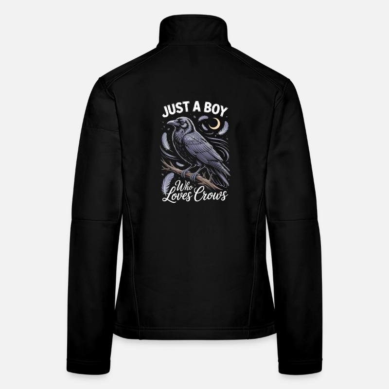Juste un garçon qui aime les corbeaux Veste en tissu softshell Femme