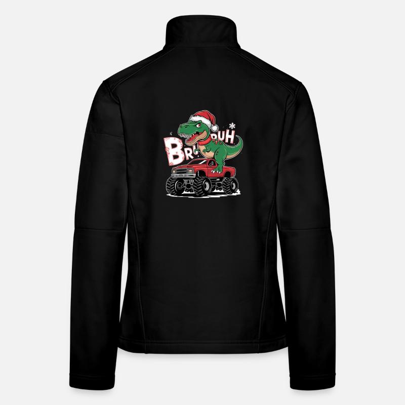 Préparez du Dinosaure T Rex de Noël avec Veste en tissu softshell Femme