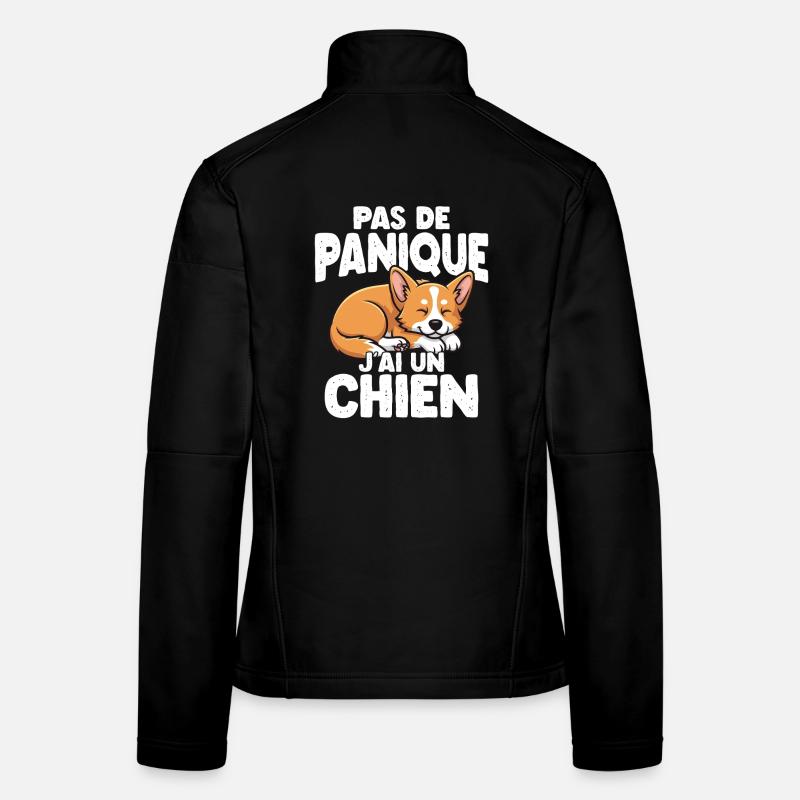 Don't panic, I've got a cute dog humor Women's Softshell Jacket