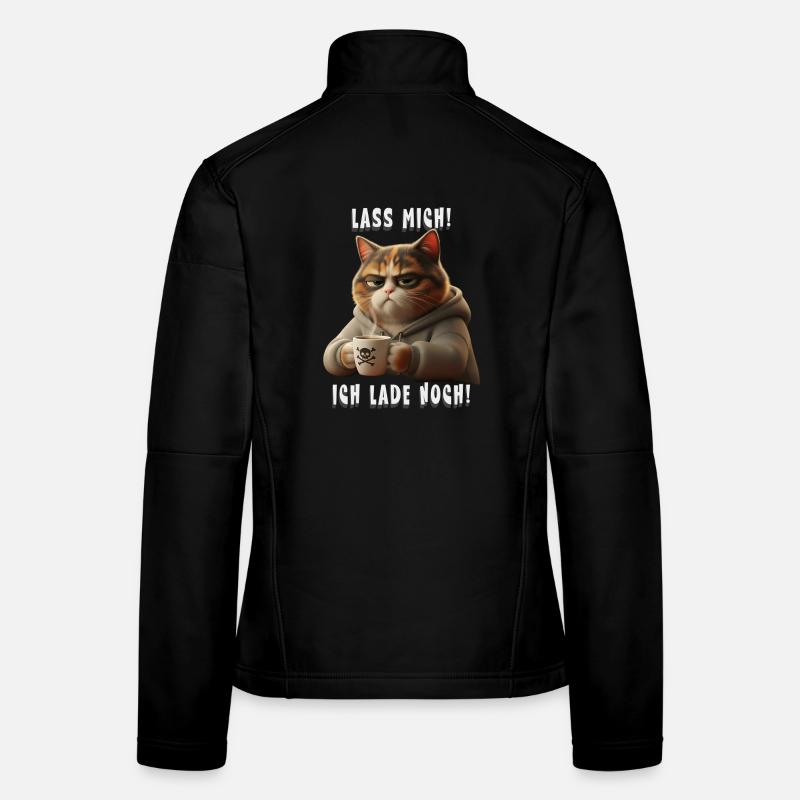 Grumpy Katze mit Kaffee Hoodie Morgenmuffel Frauen Softshelljacke