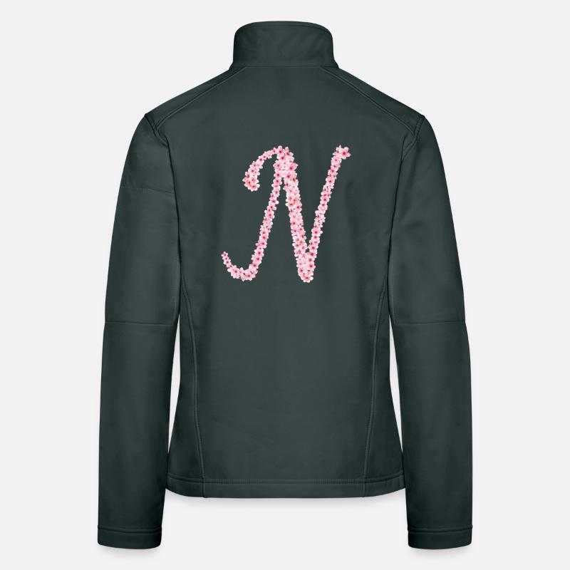 Kirschblüteninitial N Frauen Softshelljacke