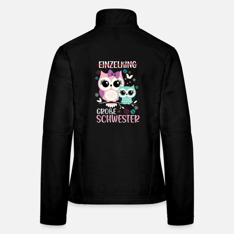 Große Schwester Eulen Älteres Baby Geschwister Frauen Softshelljacke