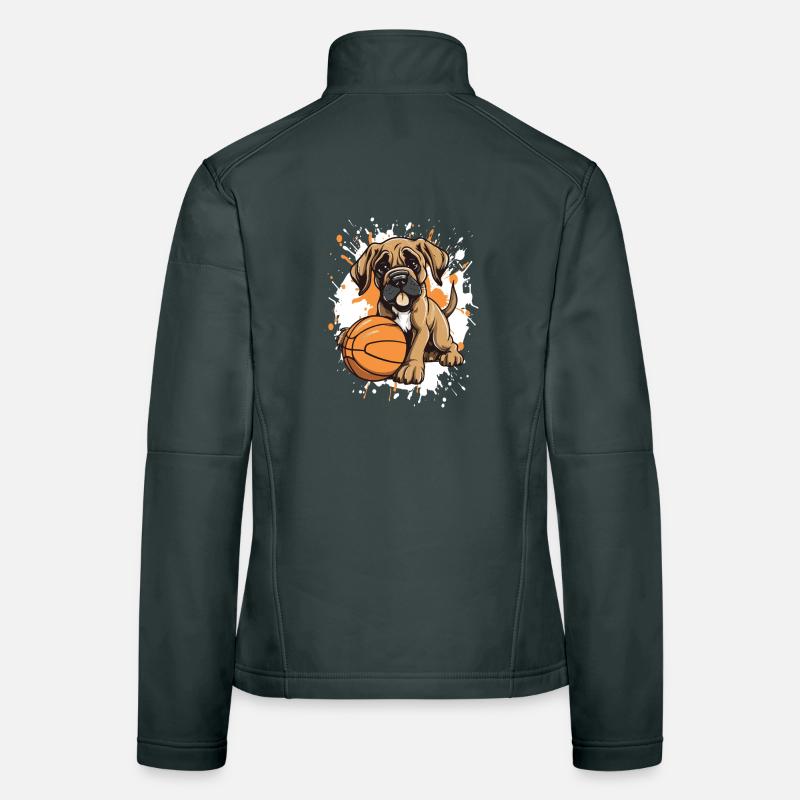 Dunk de chiot dans une photo de basket Veste en tissu softshell Femme