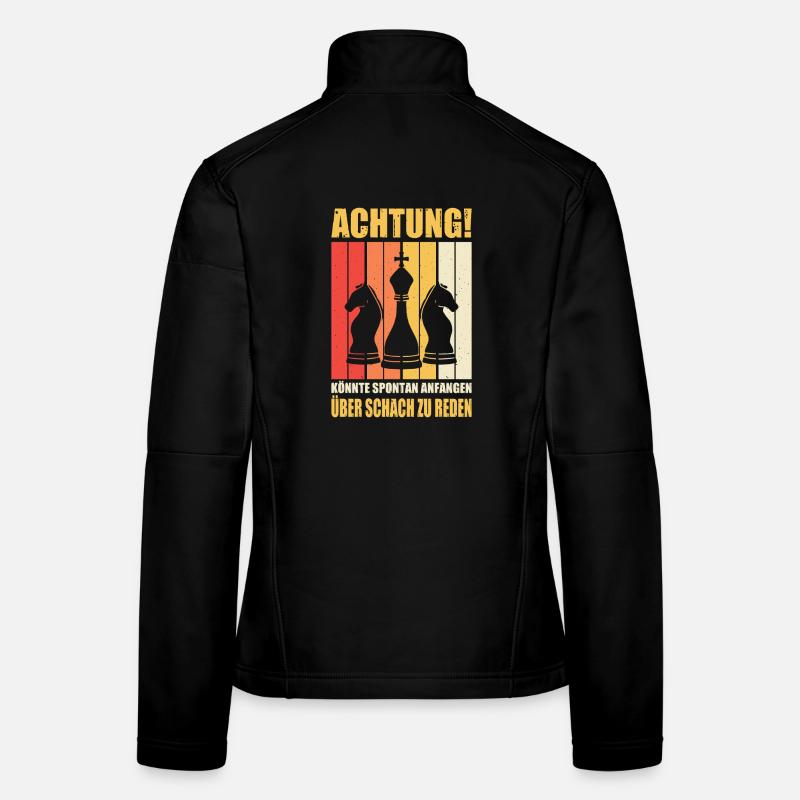 Cadeaux pour joueurs d’échecs Accessoires d’échecs Échiquier Échiquier Veste en tissu softshell Femme