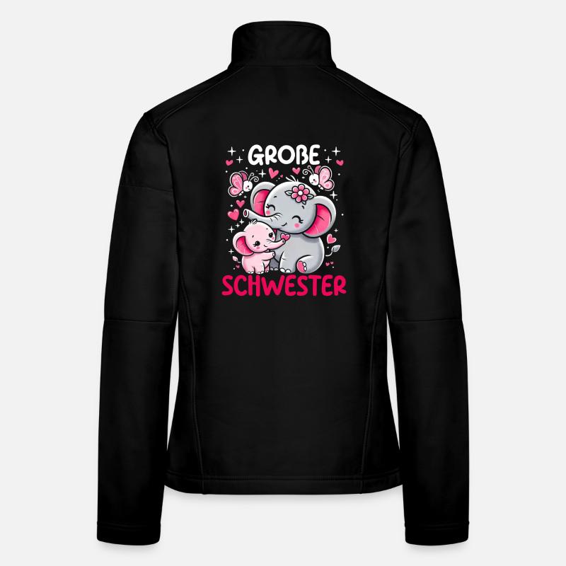 Big Sister Elephants Older Sibling Women's Softshell Jacket