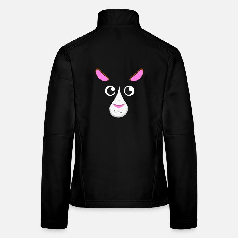 Visage de cochon d’Inde dessiné animé mignon, simple animal de compagnie minimaliste Veste en tissu softshell Femme