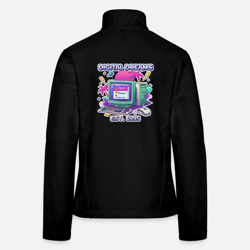Digital Dreams 1995 – Vintage PC Design Women's Softshell Jacket