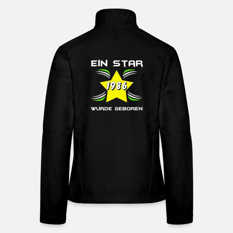 Born in 1986: Stern-Star Design - Women's Softshell Jacket - black