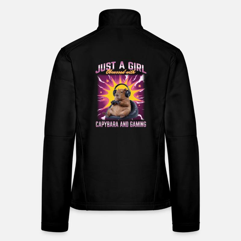 Joueur Drôle de Capybara Veste en tissu softshell Femme