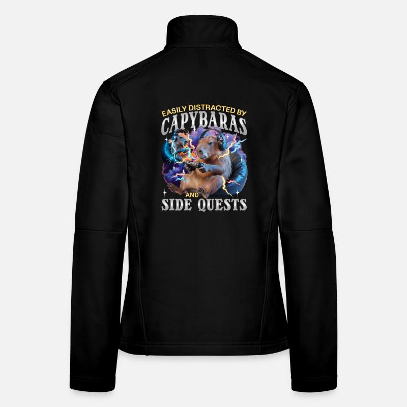 Joueur Drôle de Capybara Veste en tissu softshell Femme
