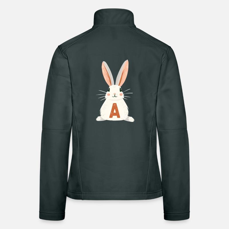 A -Letter - Bunny - Personalizable Women's Softshell Jacket