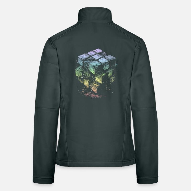 Cube Rainbow Colors Women's Softshell Jacket