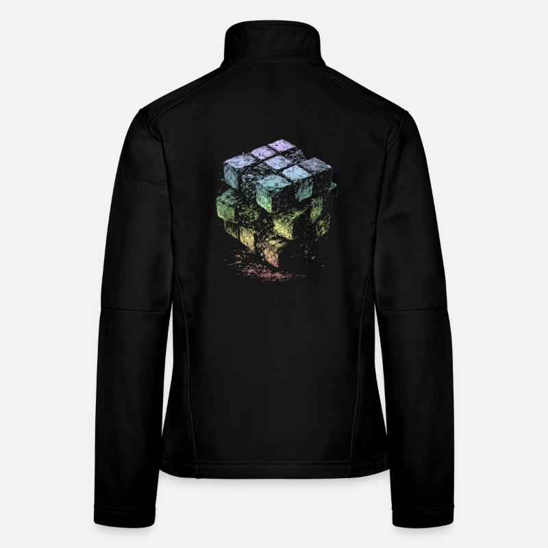 Cube Rainbow Colors Women's Softshell Jacket
