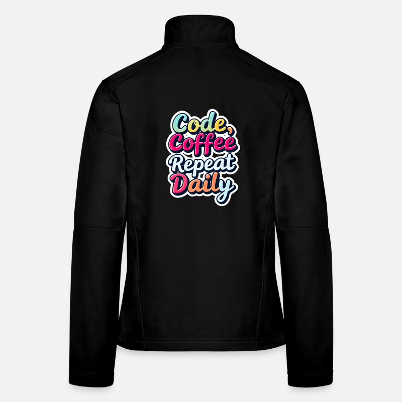 Code Sleep Debug Repeat Programmer Shirt Veste en tissu softshell Femme