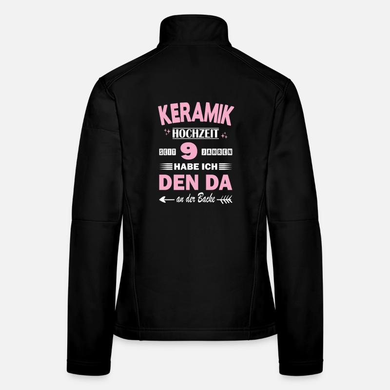 Keramikhochzeit 9 Hochzeitstag Jahrestag Ehefrau Frauen Softshelljacke