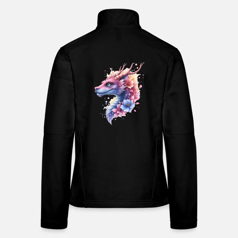 Dragon Fleur Bleu Veste en tissu softshell Femme
