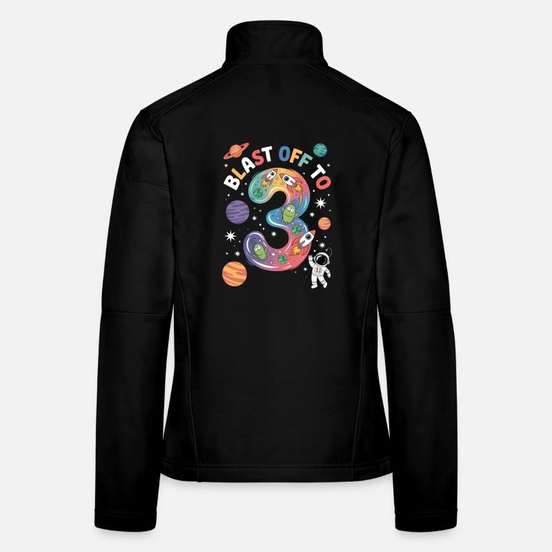 Abflug ins Weltall 3. Geburtstag Kindergeburtstag Frauen Softshelljacke