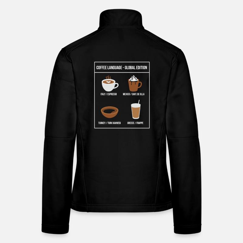 Édition mondiale de Coffee Language Veste en tissu softshell Femme