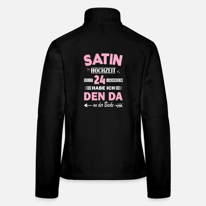 Mariage en satin 24e anniversaire de mariage Épouse Veste en tissu softshell Femme