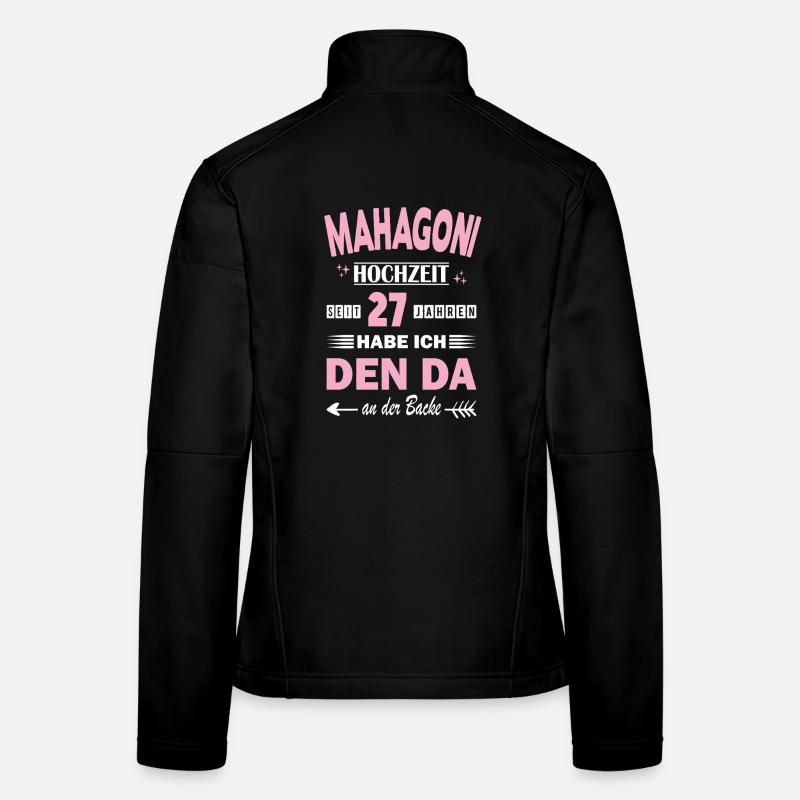 Mariage en acajou 27e anniversaire de mariage Épouse Veste en tissu softshell Femme