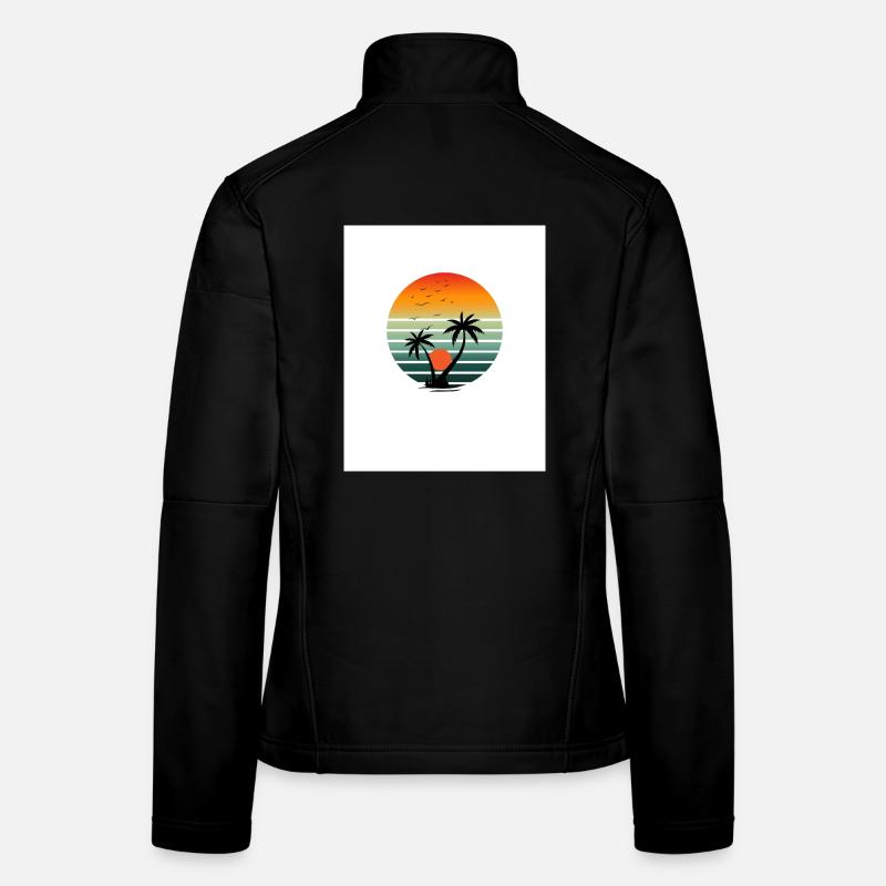 Coucher de soleil sur l’île des Palmiers Veste en tissu softshell Femme