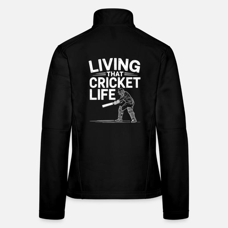 Drôle de cricket : Jeu de cricket vintage Veste en tissu softshell Femme