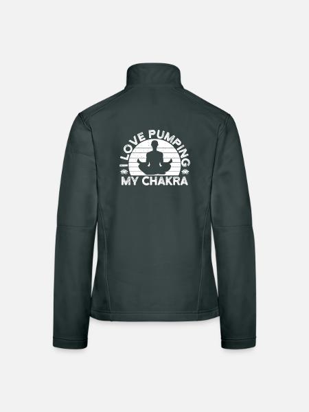 Pilates Enthusiasts I Love Pumping My Chakra - Women's Softshell Jacket - mouse grey - Back