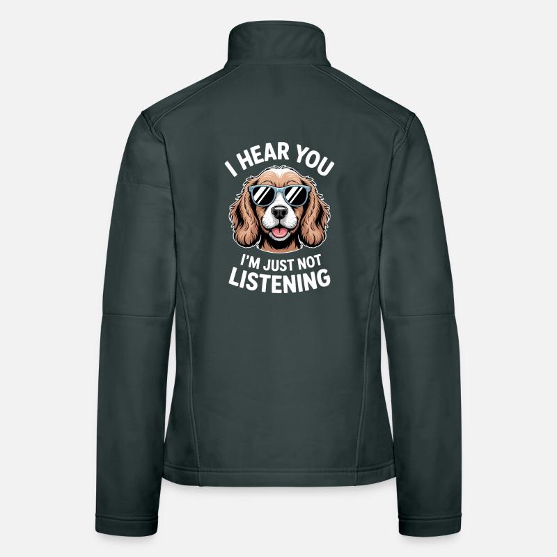 Cocker Spaniel faisant une blague Cadeau de cocker spaniel Veste en tissu softshell Femme
