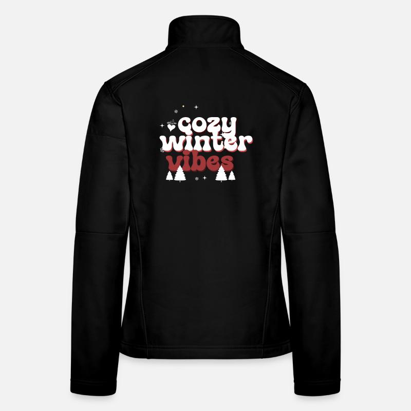 Gemütliche Wintervibes Puffiger Text Frauen Softshelljacke