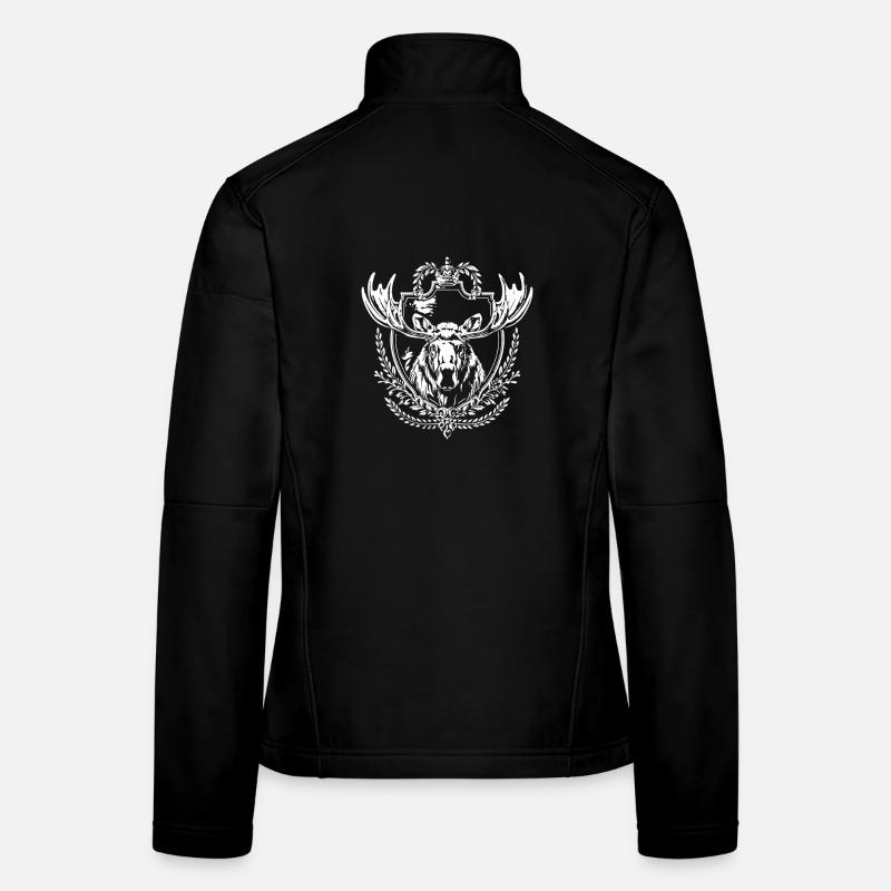 Couronne emblème de bois de cerf Veste en tissu softshell Femme