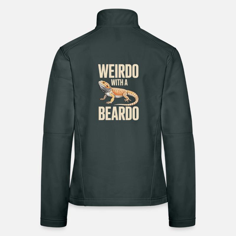 Weirdo with a Beardo Gecko Women's Softshell Jacket