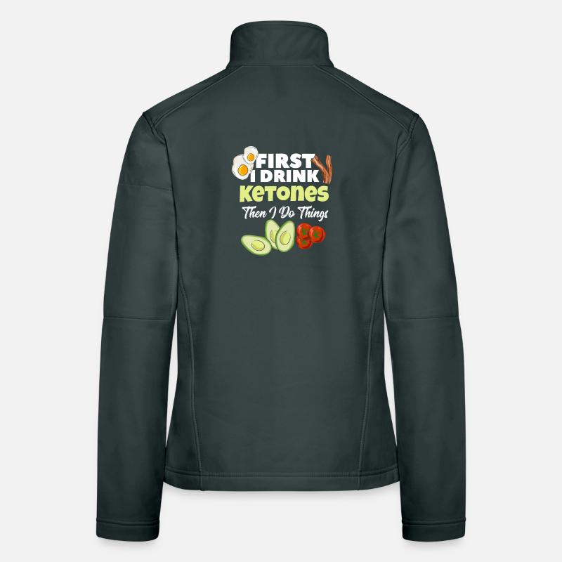 Ketones Keto Diet Avocado Eggs Bacon Healthy Art Women's Softshell Jacket