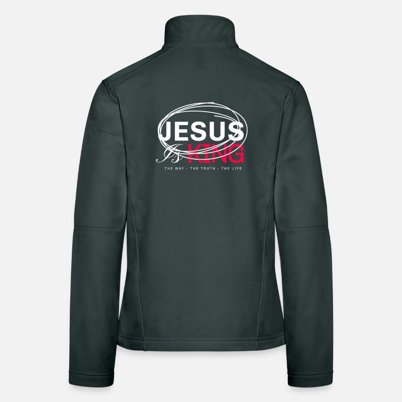 Jesus King Bold Typography Women's Softshell Jacket
