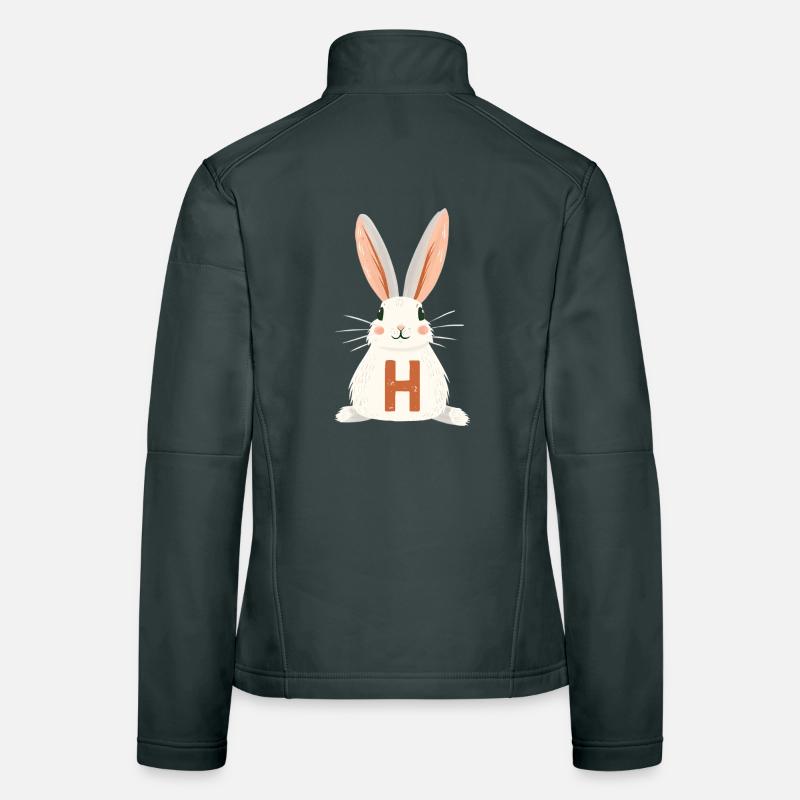 H Letter - Bunny - Customizable Women's Softshell Jacket