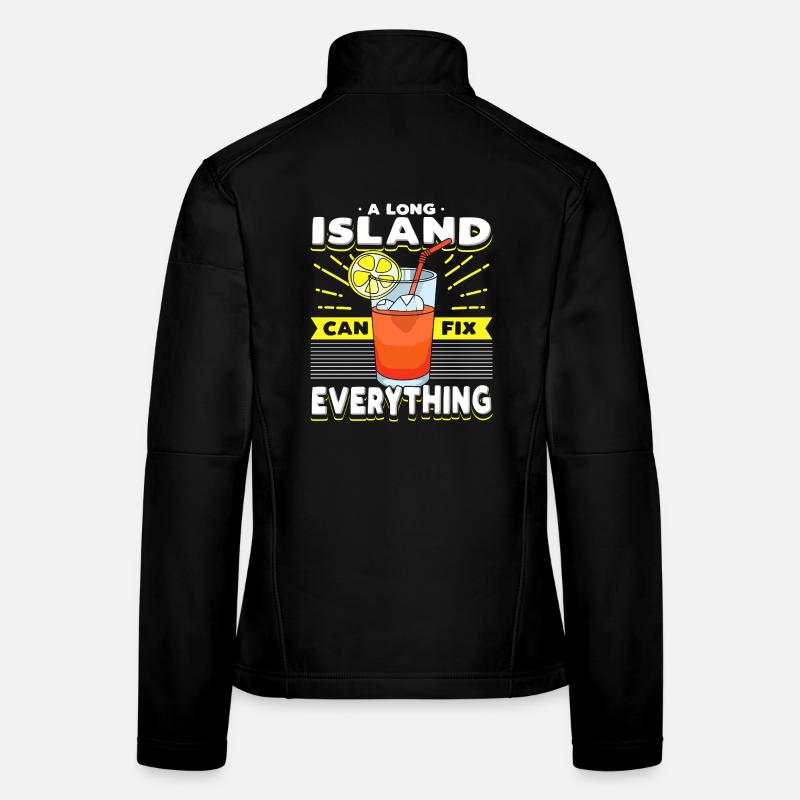 Long Island Can Fix Everything Cocktail Art Tea Women's Softshell Jacket