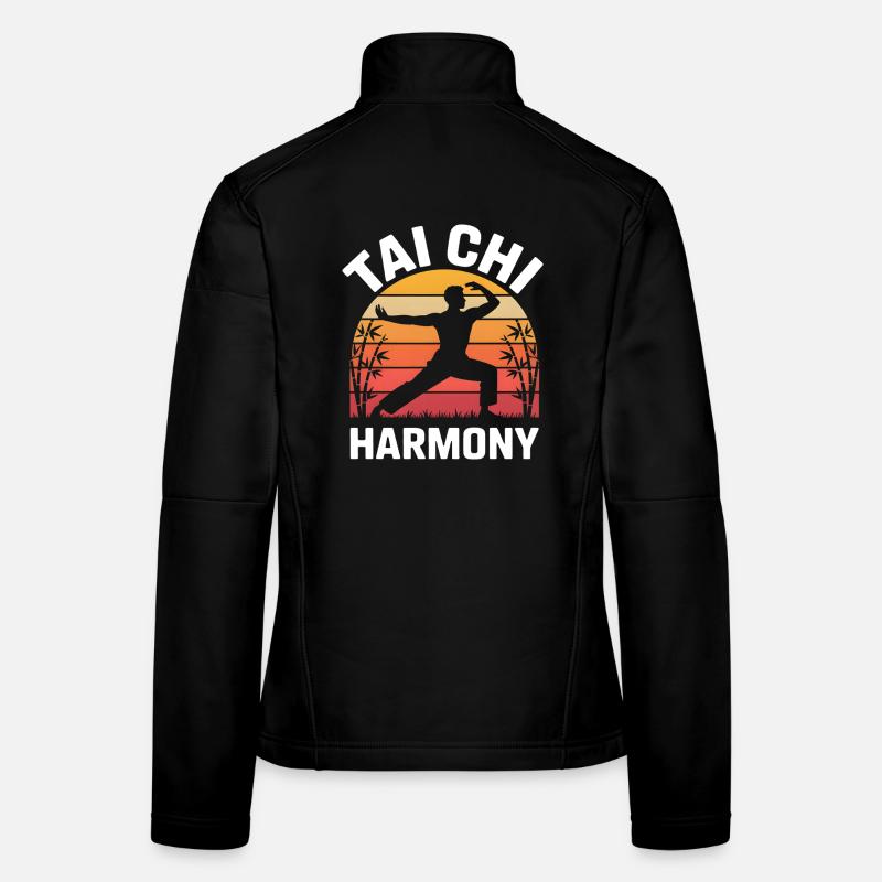 Harmonie du Tai Chi – Coucher de soleil et équilibre Veste en tissu softshell Femme