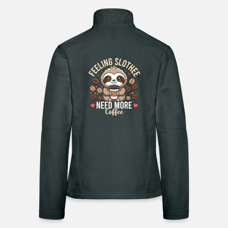 Feeling Slothee Need More Coffee Sloth  Women's Softshell Jacket