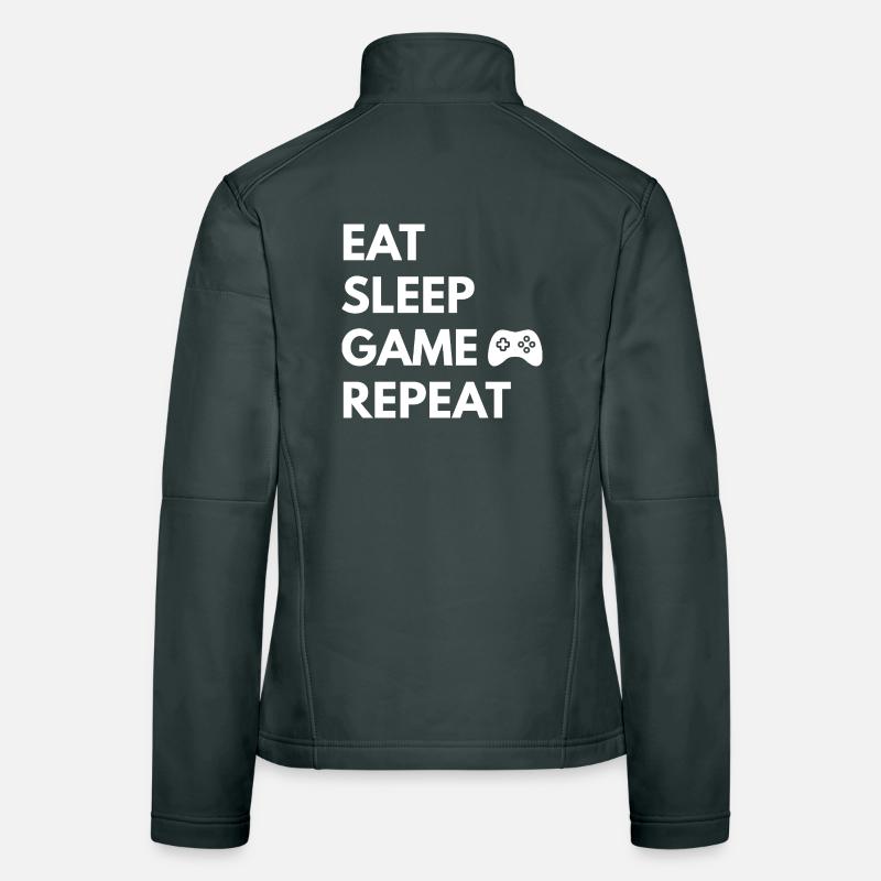 Répéter le jeu Eat Sleep – Devise du jeu Veste en tissu softshell Femme