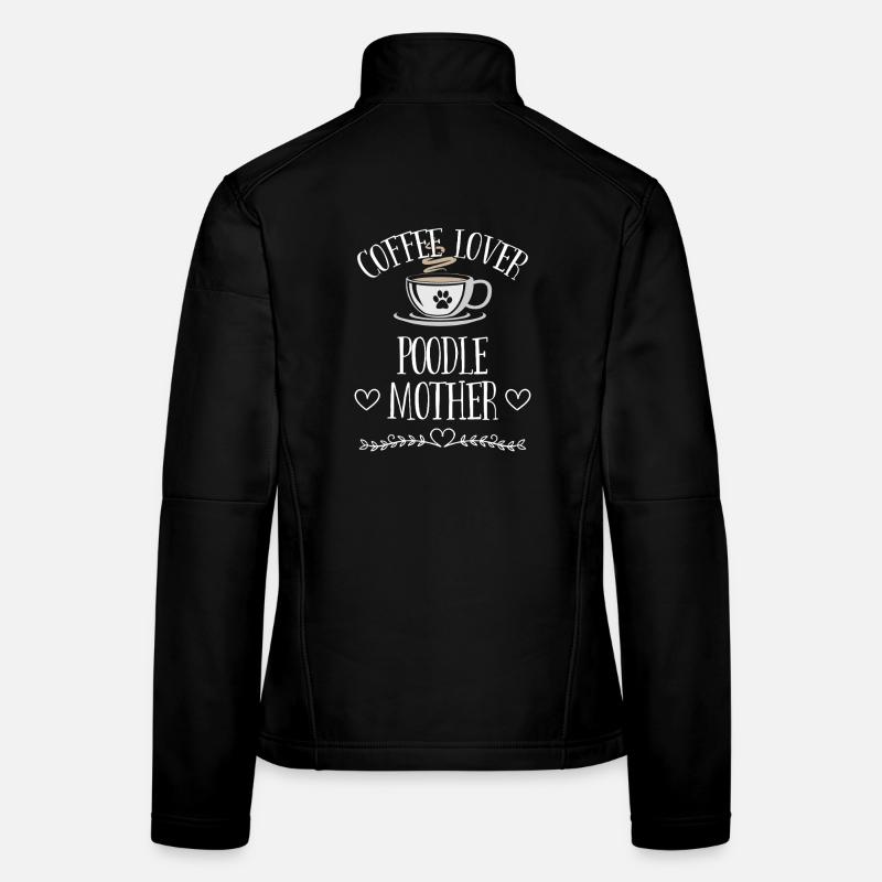 Mère caniche amoureuse du café Veste en tissu softshell Femme