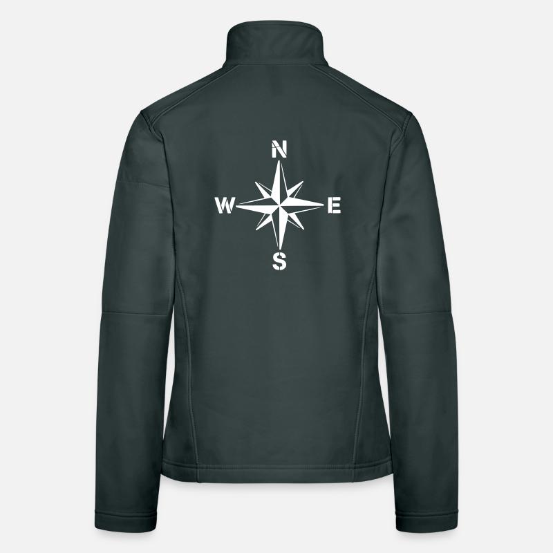 Compass Wind Rose Stencil Stencil Women's Softshell Jacket