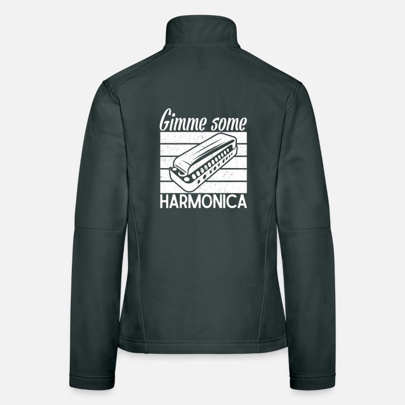 Musicien d’harmonica Donne-moi un peu d’harmonica Veste en tissu softshell Femme