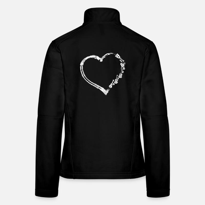 Hawaiian Ukulele Uke Heart Frauen Softshelljacke