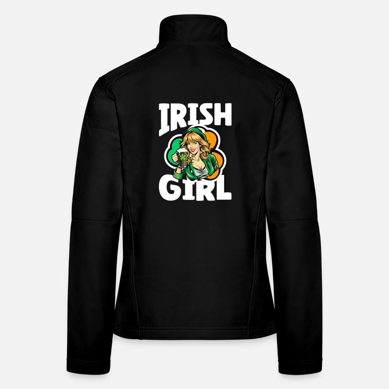 Fille irlandaise avec trèfle vert Veste en tissu softshell Femme
