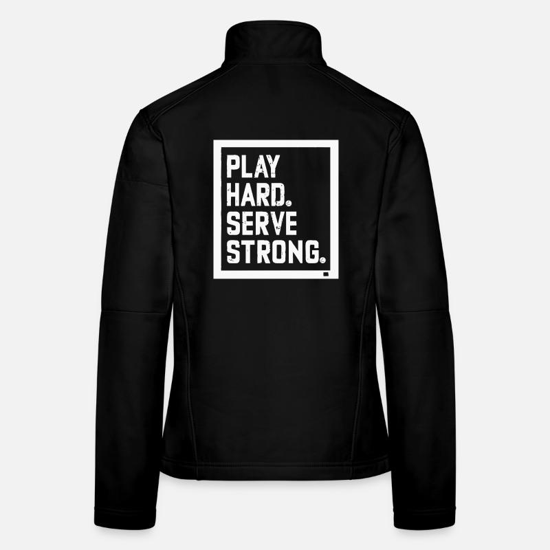 Spiel hart Aufschlag stark - Frauen Softshelljacke - Schwarz
