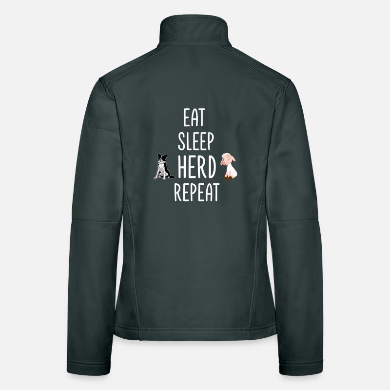 Eat Sleep Herd Repeat Border Collie Sheep Women's Softshell Jacket