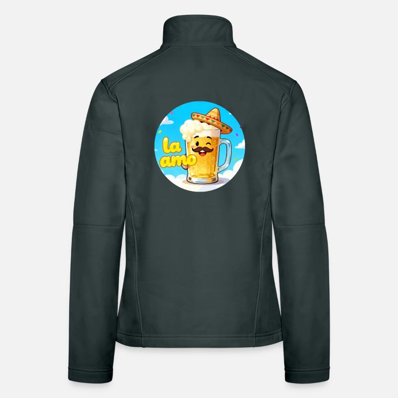 Bier mit Hut und Schnurrbart Frauen Softshelljacke